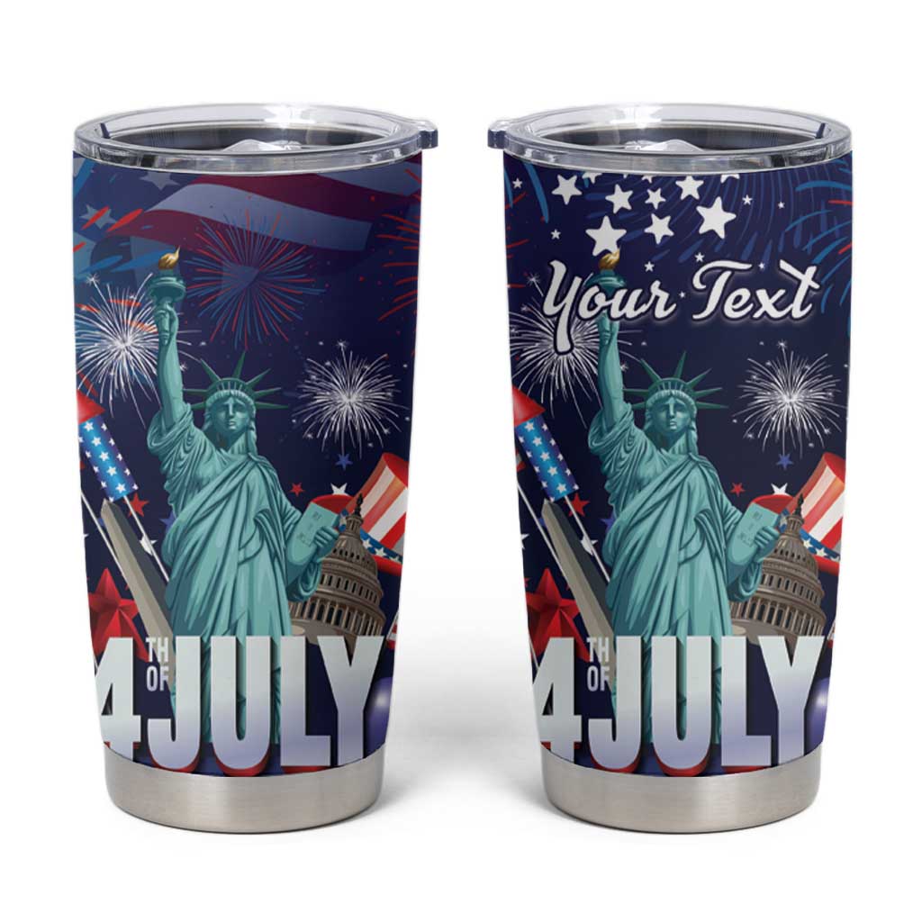 Personalized United States Independence Day Tumbler Cup Statue of Liberty for 4th of July