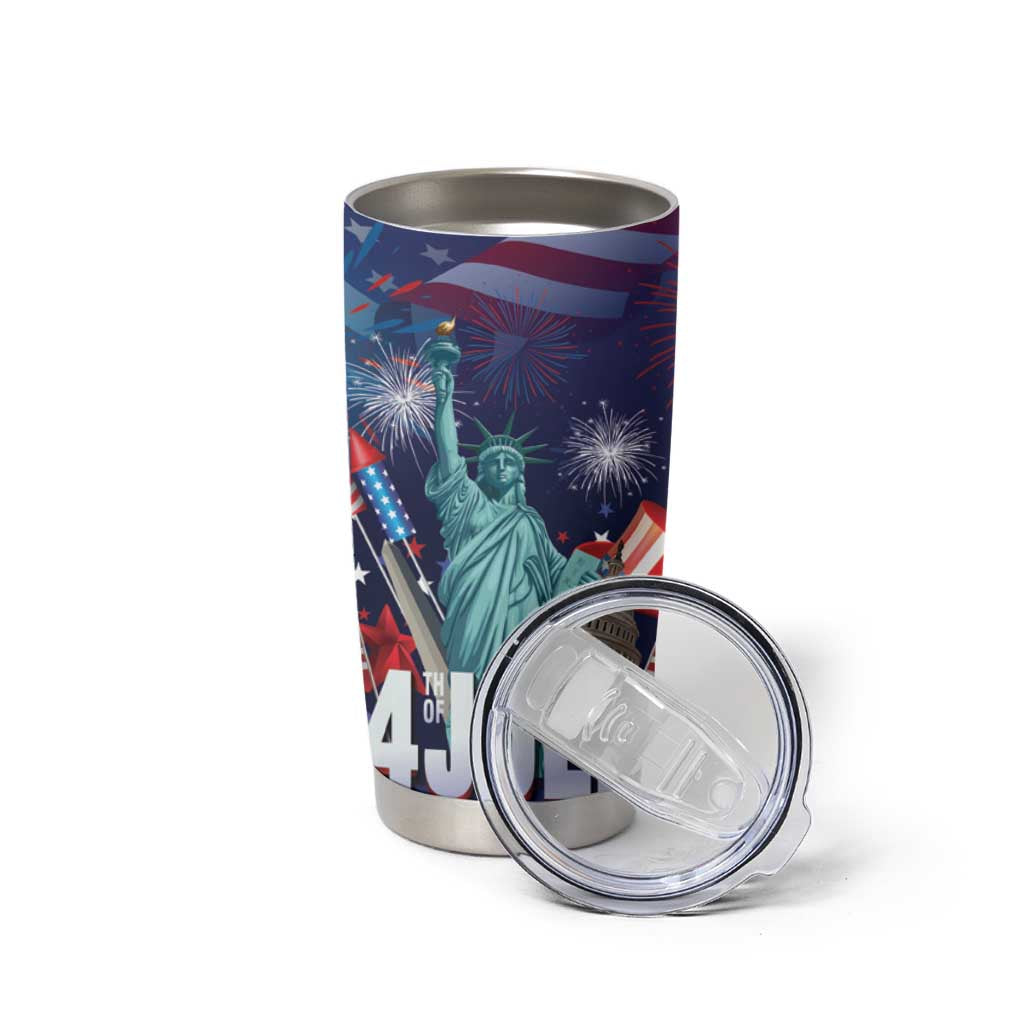 Personalized United States Independence Day Tumbler Cup Statue of Liberty for 4th of July