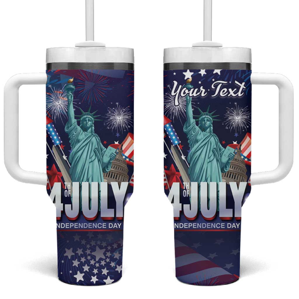 Personalized United States Independence Day Tumbler With Handle Statue of Liberty for 4th of July