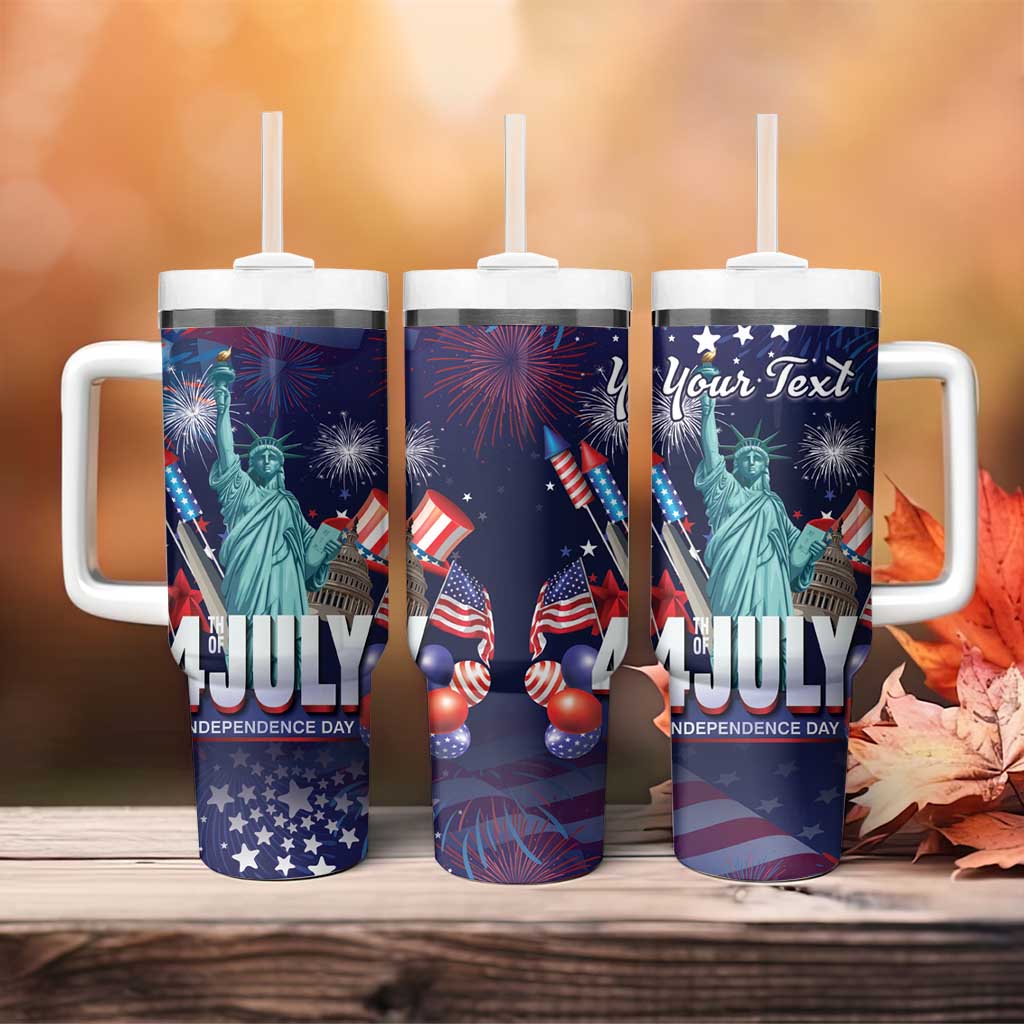 Personalized United States Independence Day Tumbler With Handle Statue of Liberty for 4th of July
