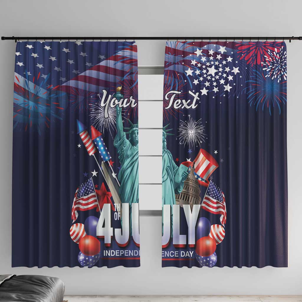 Personalized United States Independence Day Window Curtain Statue of Liberty for 4th of July