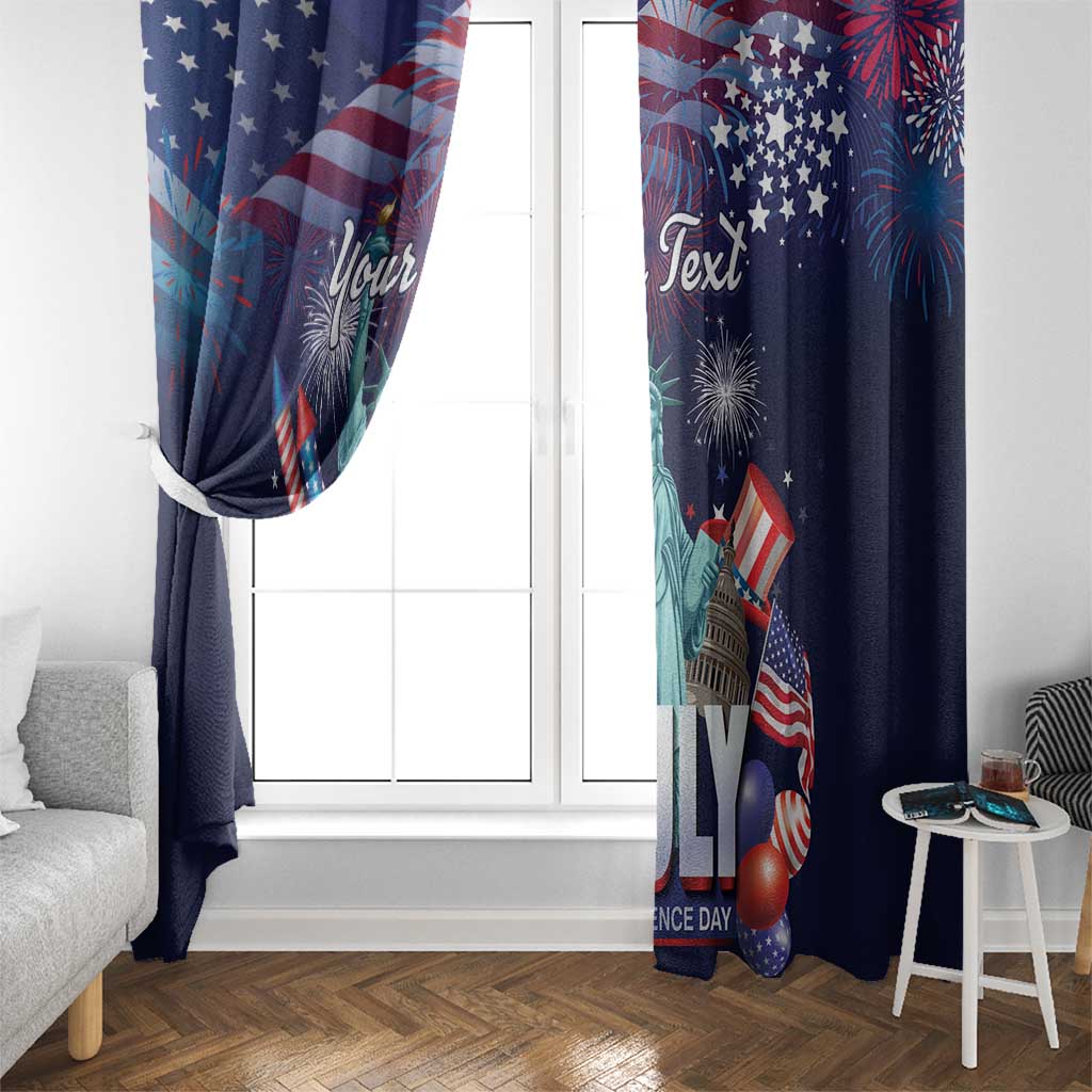 Personalized United States Independence Day Window Curtain Statue of Liberty for 4th of July