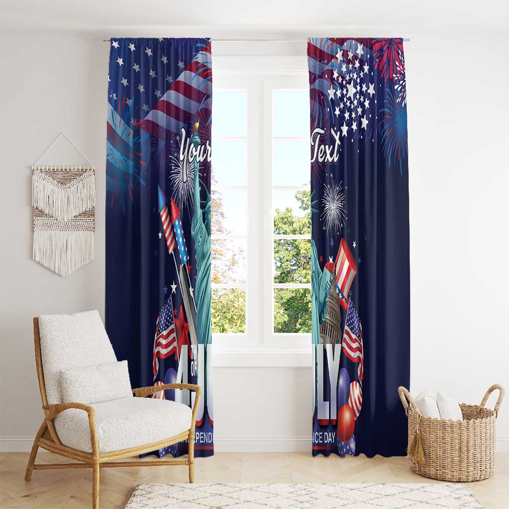Personalized United States Independence Day Window Curtain Statue of Liberty for 4th of July