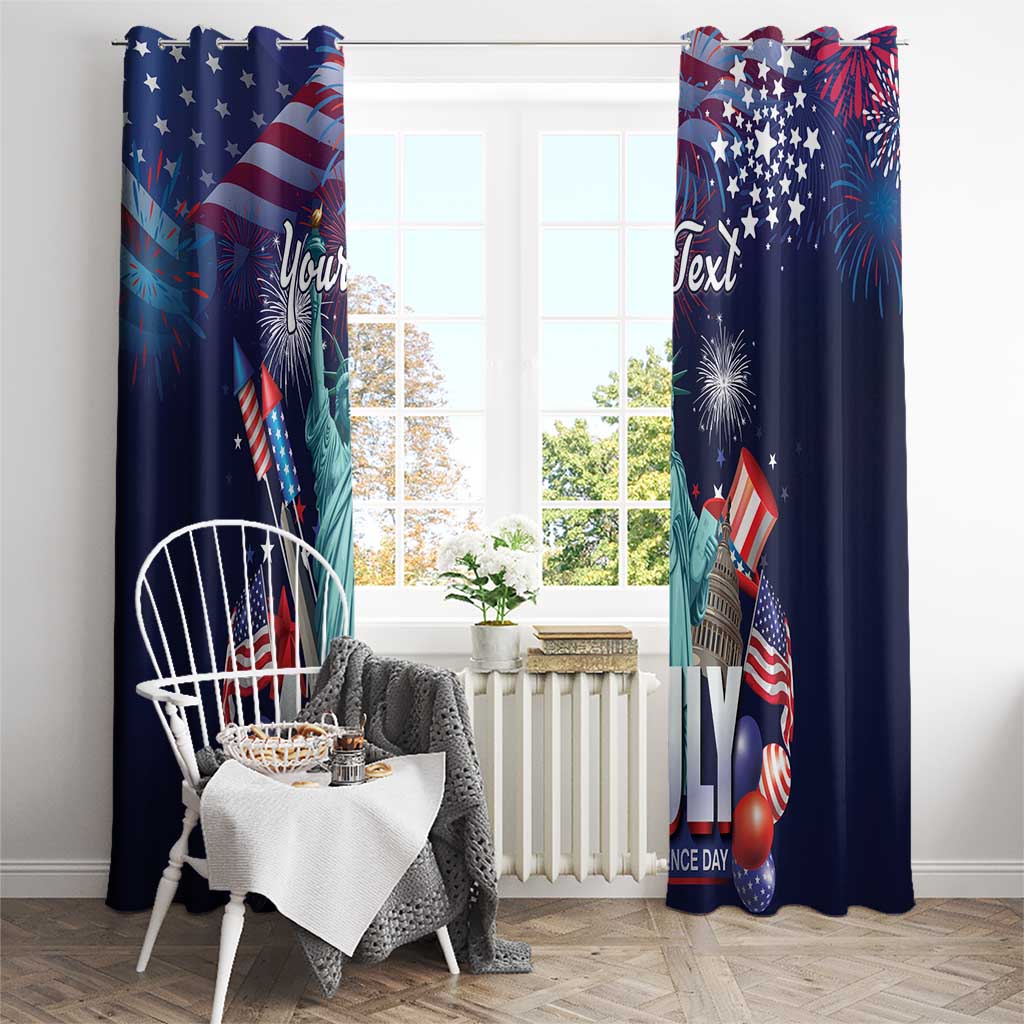 Personalized United States Independence Day Window Curtain Statue of Liberty for 4th of July