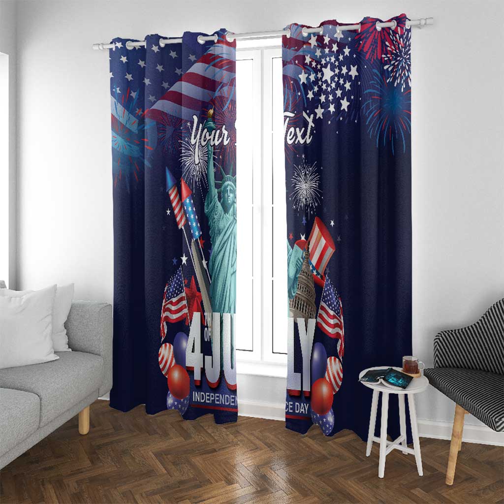 Personalized United States Independence Day Window Curtain Statue of Liberty for 4th of July