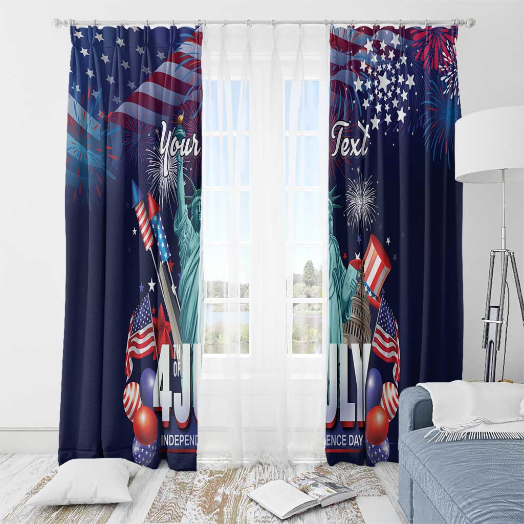 Personalized United States Independence Day Window Curtain Statue of Liberty for 4th of July
