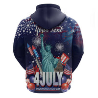 Personalized United States Independence Day Zip Hoodie Statue of Liberty for 4th of July
