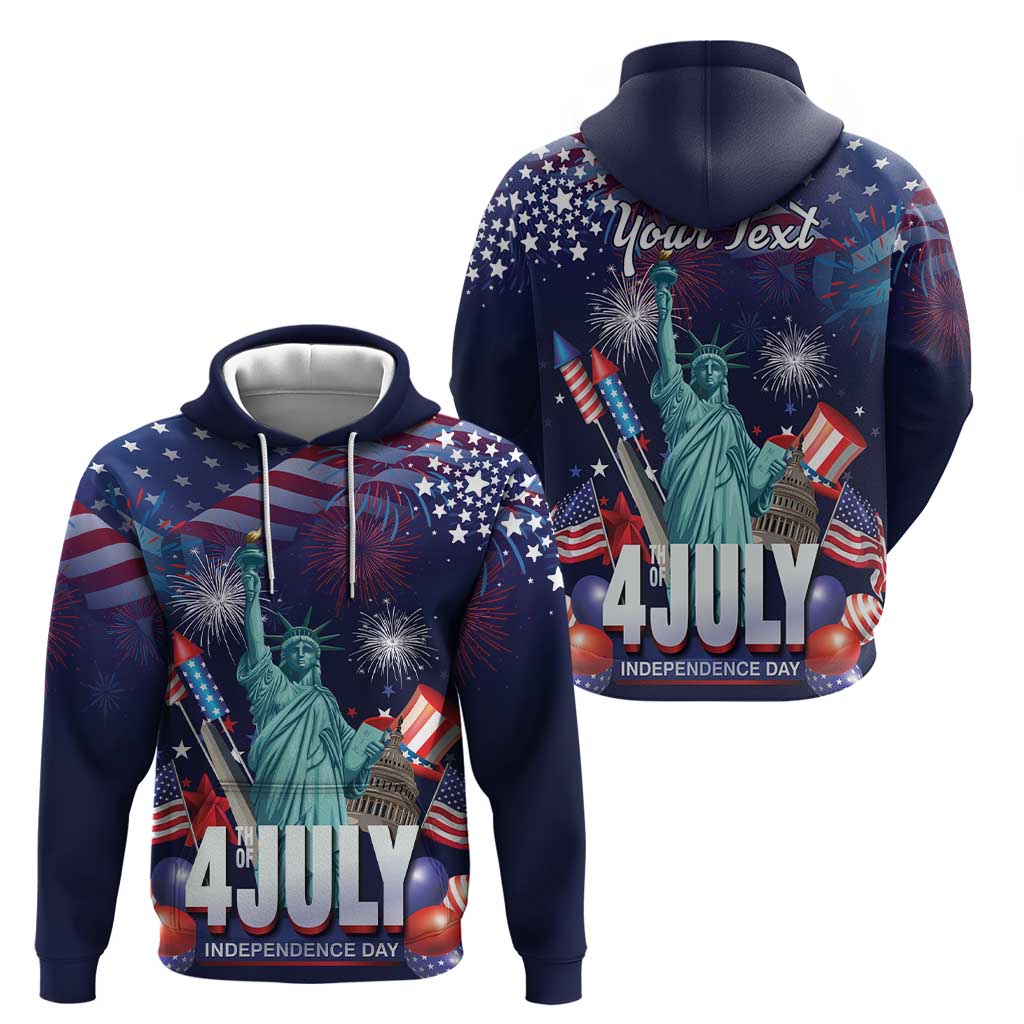 Personalized United States Independence Day Zip Hoodie Statue of Liberty for 4th of July