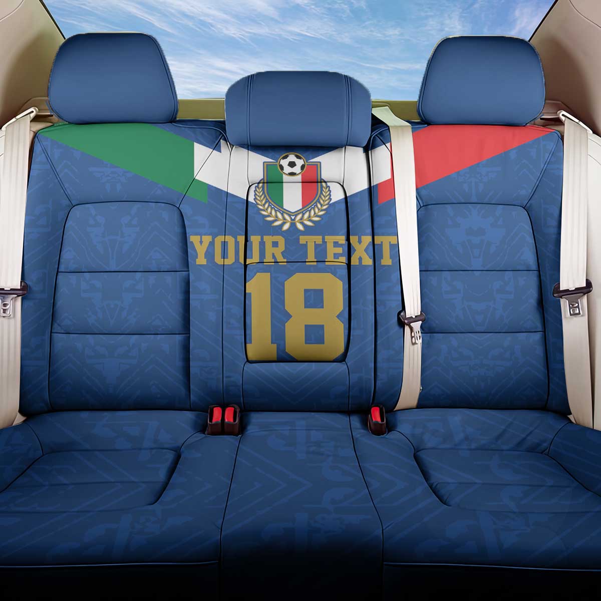 Custom Italy Football Back Car Seat Cover Come On Gli Azzurri