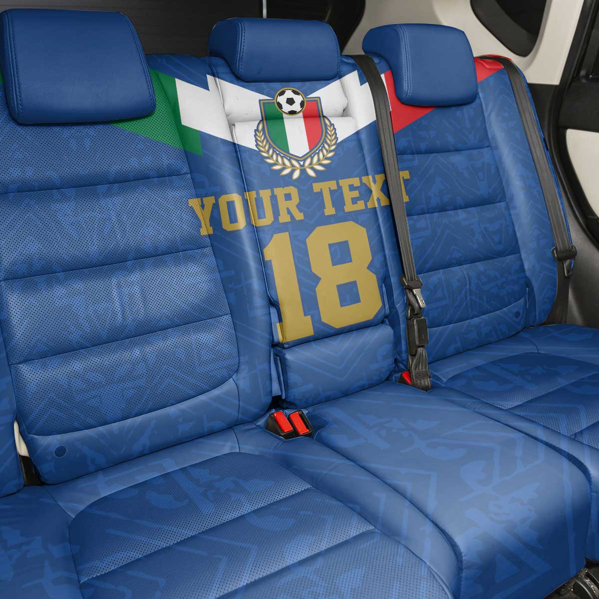 Custom Italy Football Back Car Seat Cover Come On Gli Azzurri