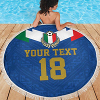 Custom Italy Football Beach Blanket Come On Gli Azzurri