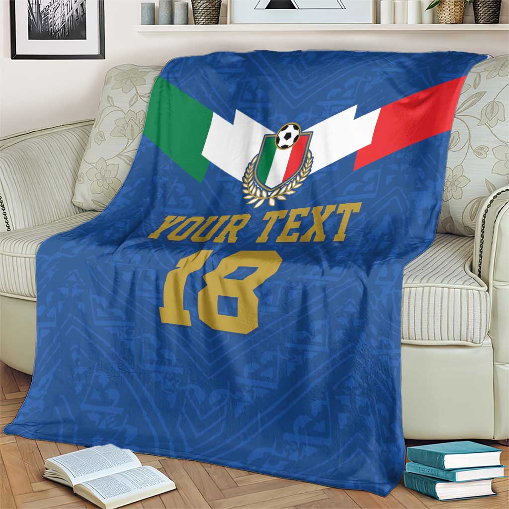 Custom Italy Football Blanket Come On Gli Azzurri