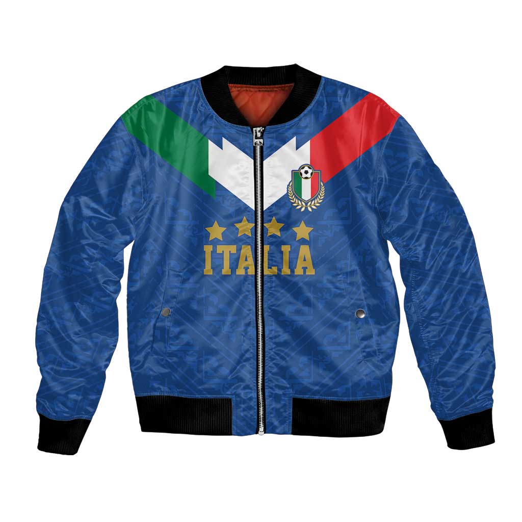 Custom Italy Football Bomber Jacket Come On Gli Azzurri