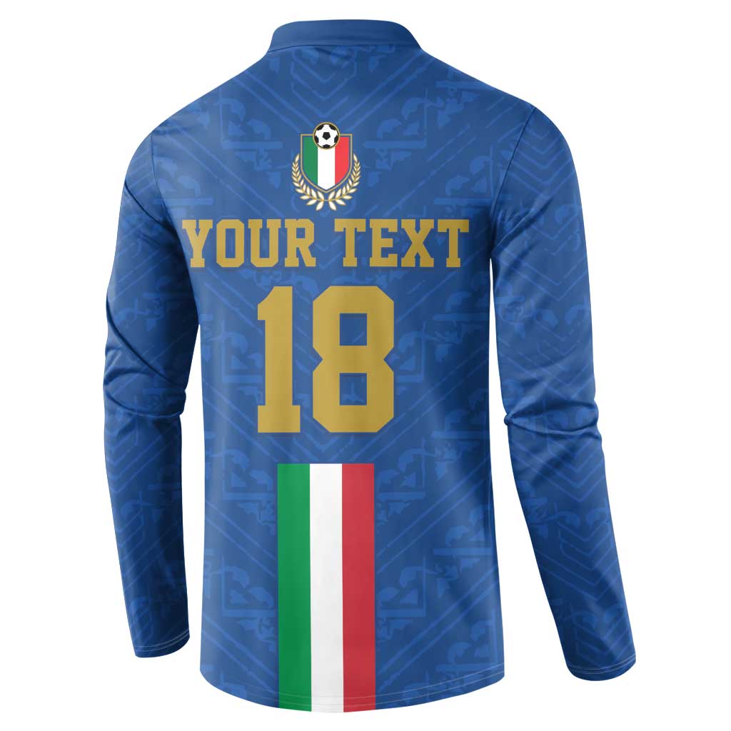 Custom Italy Football Button Sweatshirt Come On Gli Azzurri