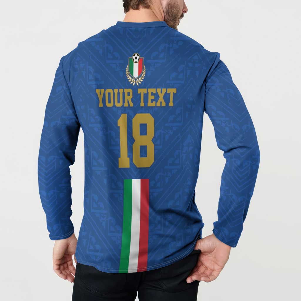 Custom Italy Football Button Sweatshirt Come On Gli Azzurri