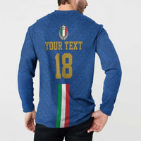 Custom Italy Football Button Sweatshirt Come On Gli Azzurri