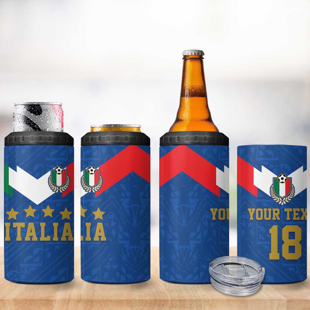 Custom Italy Football 4 in 1 Can Cooler Tumbler Come On Gli Azzurri