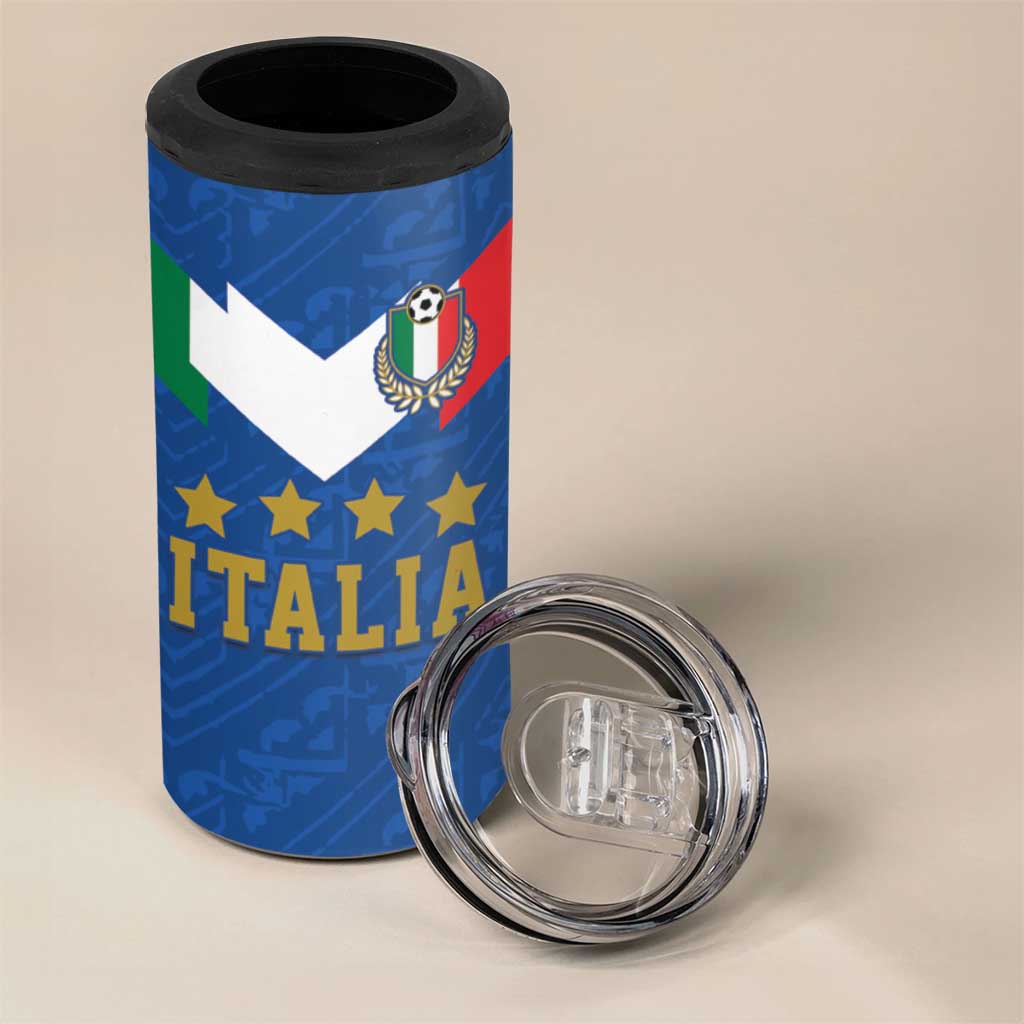 Custom Italy Football 4 in 1 Can Cooler Tumbler Come On Gli Azzurri