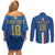 Custom Italy Football Couples Matching Off Shoulder Short Dress and Long Sleeve Button Shirt Come On Gli Azzurri