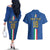 Custom Italy Football Couples Matching Off The Shoulder Long Sleeve Dress and Hawaiian Shirt Come On Gli Azzurri