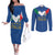 Custom Italy Football Couples Matching Off The Shoulder Long Sleeve Dress and Long Sleeve Button Shirt Come On Gli Azzurri