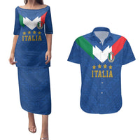 Custom Italy Football Couples Matching Puletasi and Hawaiian Shirt Come On Gli Azzurri