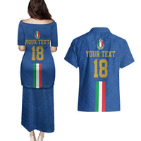 Custom Italy Football Couples Matching Puletasi and Hawaiian Shirt Come On Gli Azzurri