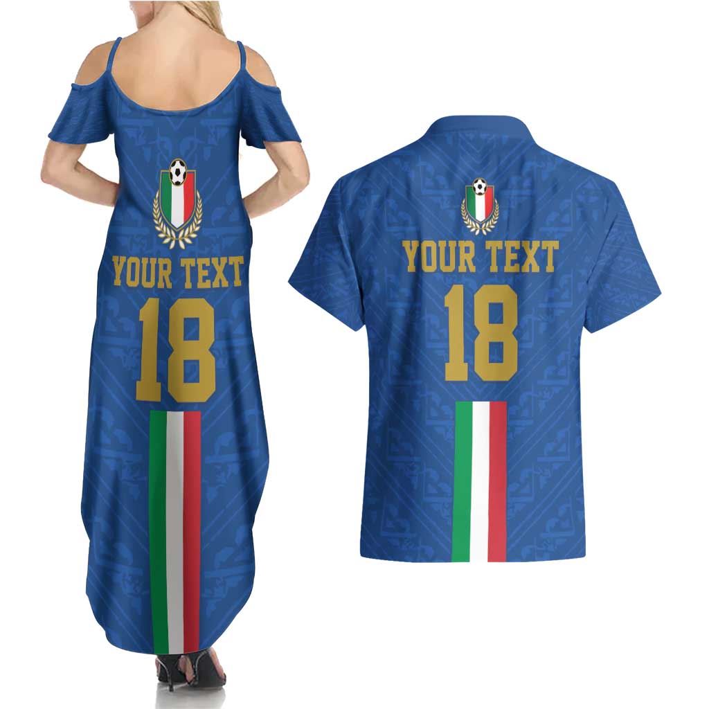 Custom Italy Football Couples Matching Summer Maxi Dress and Hawaiian Shirt Come On Gli Azzurri