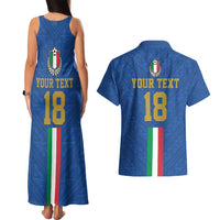 Custom Italy Football Couples Matching Tank Maxi Dress and Hawaiian Shirt Come On Gli Azzurri