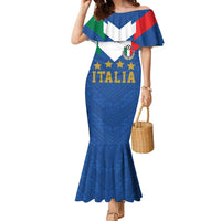 Custom Italy Football Family Matching Mermaid Dress and Hawaiian Shirt Come On Gli Azzurri