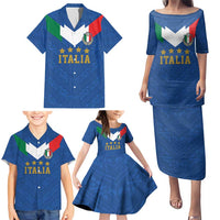 Custom Italy Football Family Matching Puletasi and Hawaiian Shirt Come On Gli Azzurri