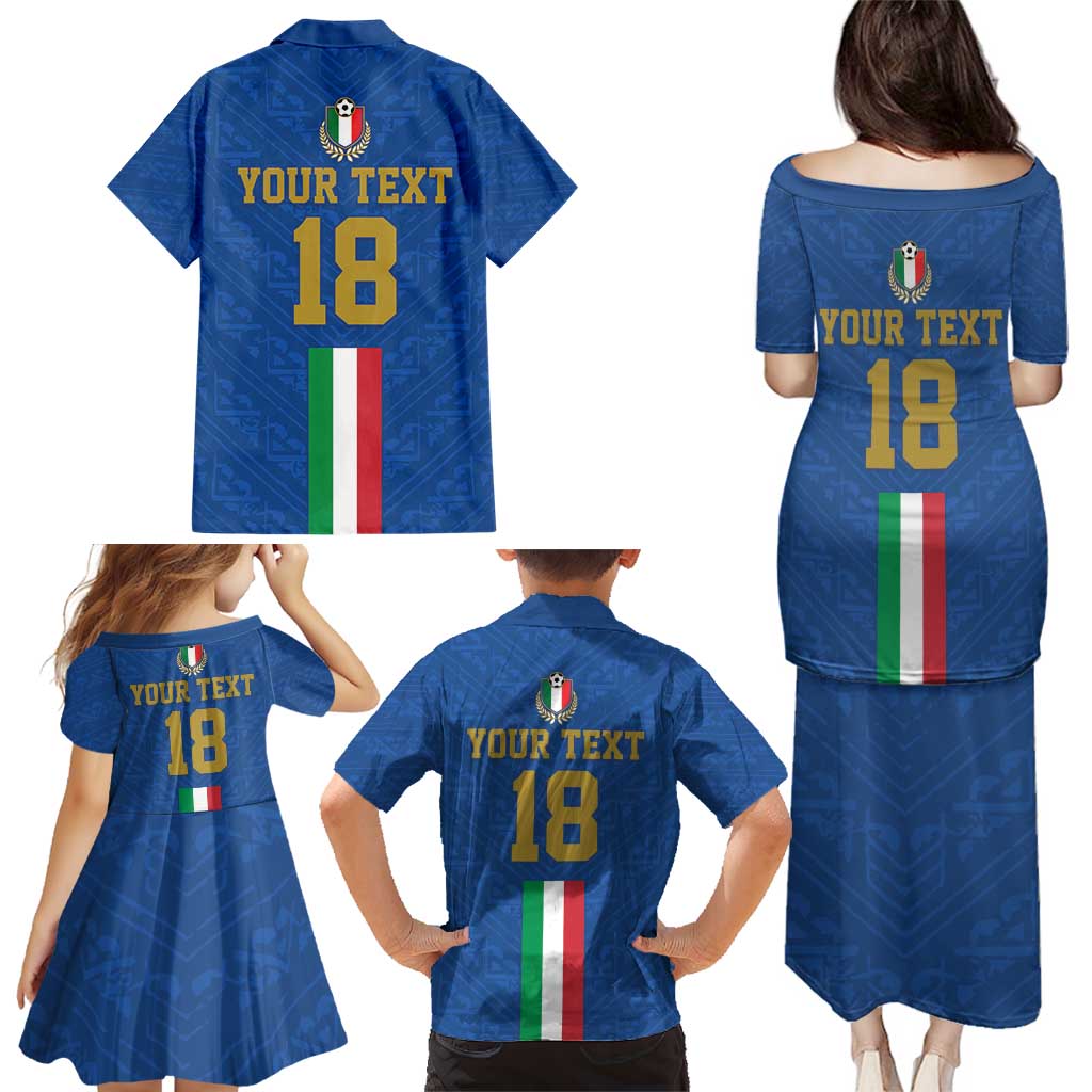 Custom Italy Football Family Matching Puletasi and Hawaiian Shirt Come On Gli Azzurri