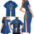 Custom Italy Football Family Matching Short Sleeve Bodycon Dress and Hawaiian Shirt Come On Gli Azzurri