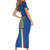 Custom Italy Football Family Matching Short Sleeve Bodycon Dress and Hawaiian Shirt Come On Gli Azzurri