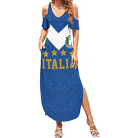 Custom Italy Football Family Matching Summer Maxi Dress and Hawaiian Shirt Come On Gli Azzurri