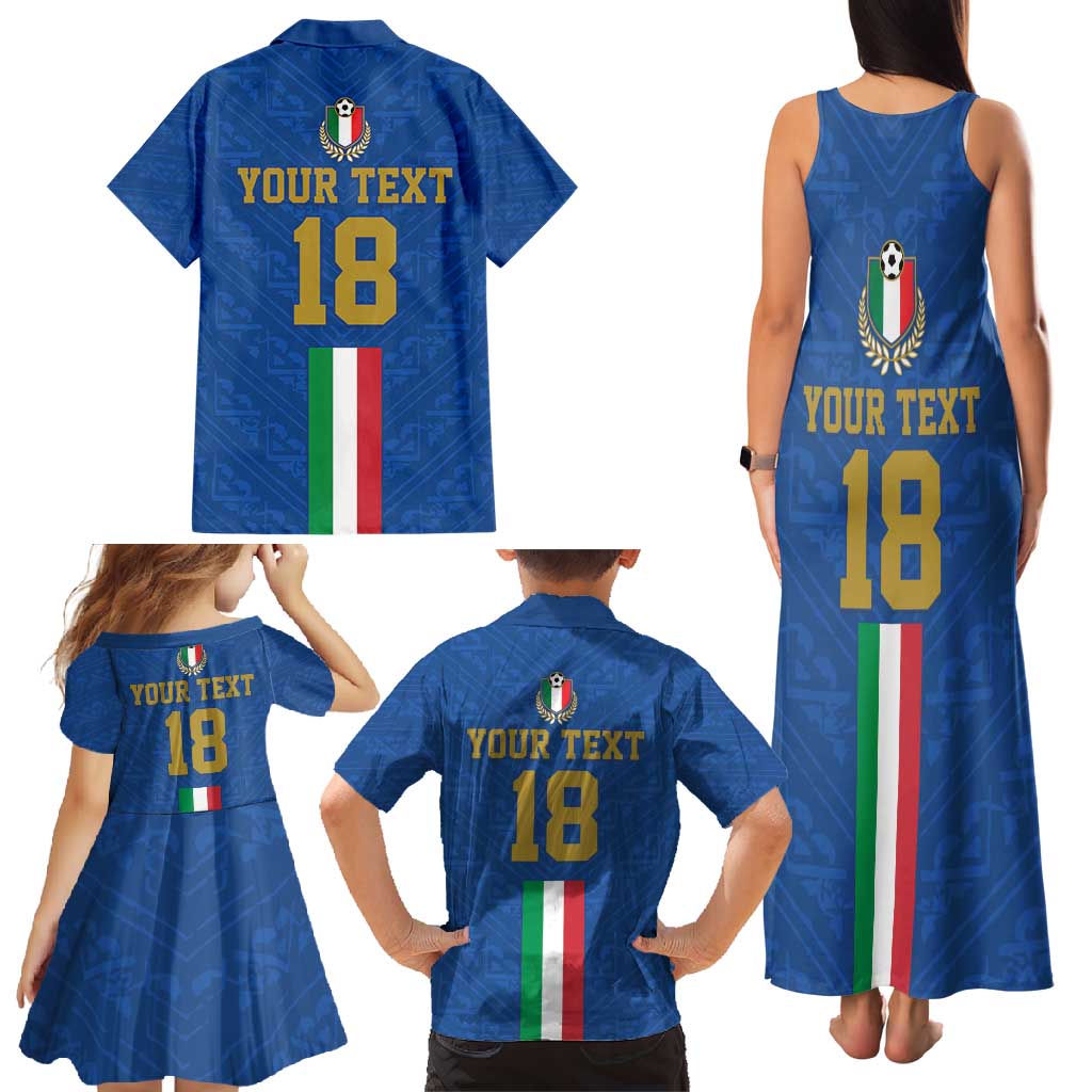 Custom Italy Football Family Matching Tank Maxi Dress and Hawaiian Shirt Come On Gli Azzurri