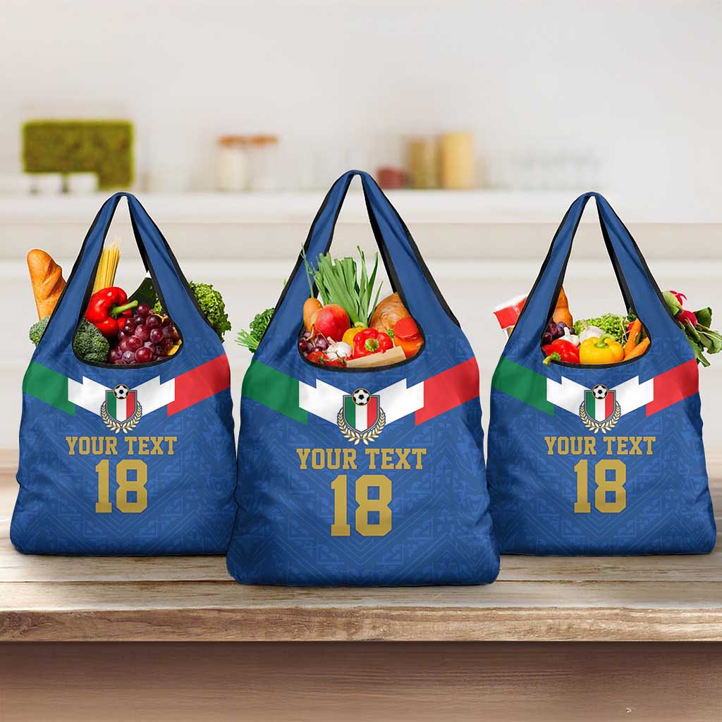 Custom Italy Football Grocery Bag Come On Gli Azzurri