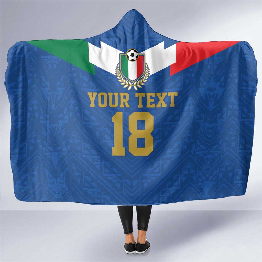 Custom Italy Football Hooded Blanket Come On Gli Azzurri