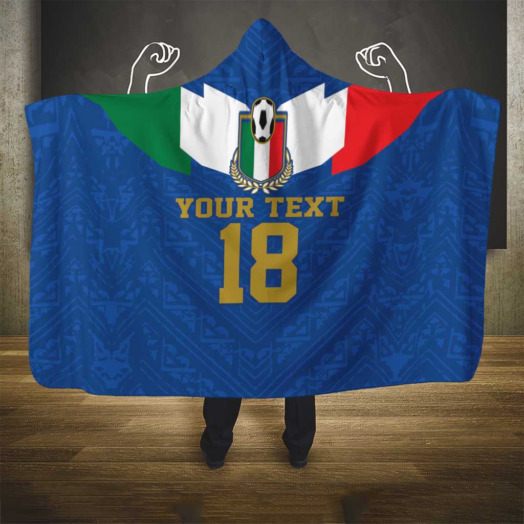 Custom Italy Football Hooded Blanket Come On Gli Azzurri