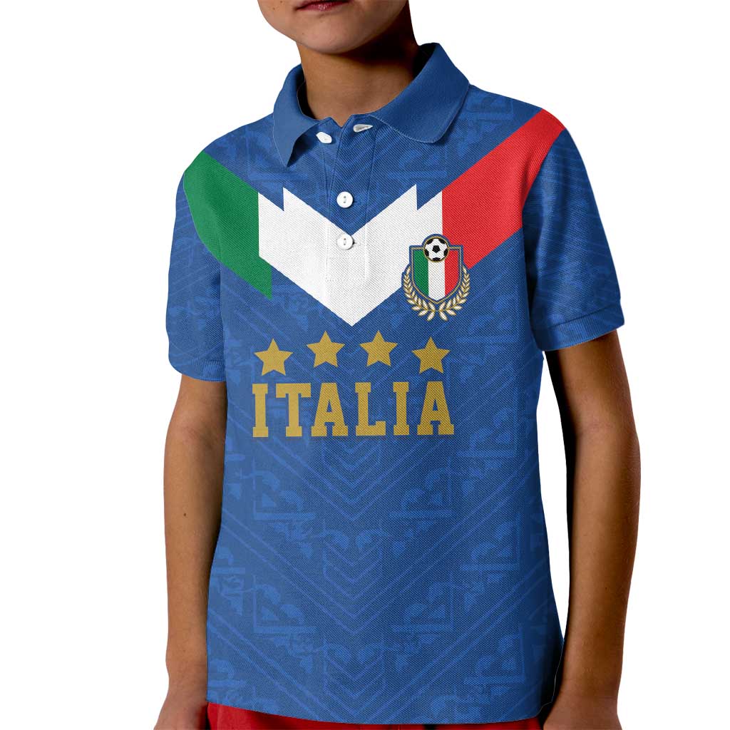 Custom Italy Football Kid Polo Shirt Come On Gli Azzurri
