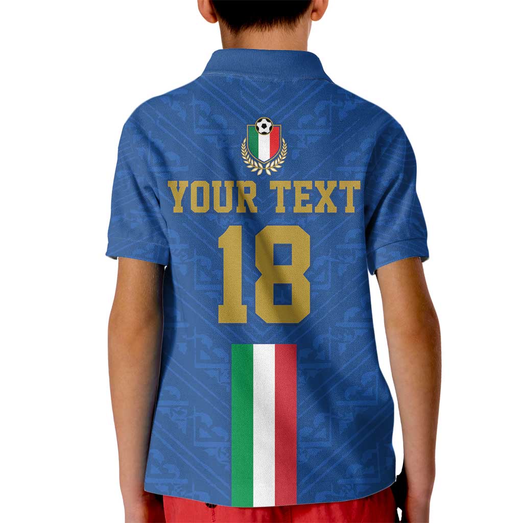 Custom Italy Football Kid Polo Shirt Come On Gli Azzurri