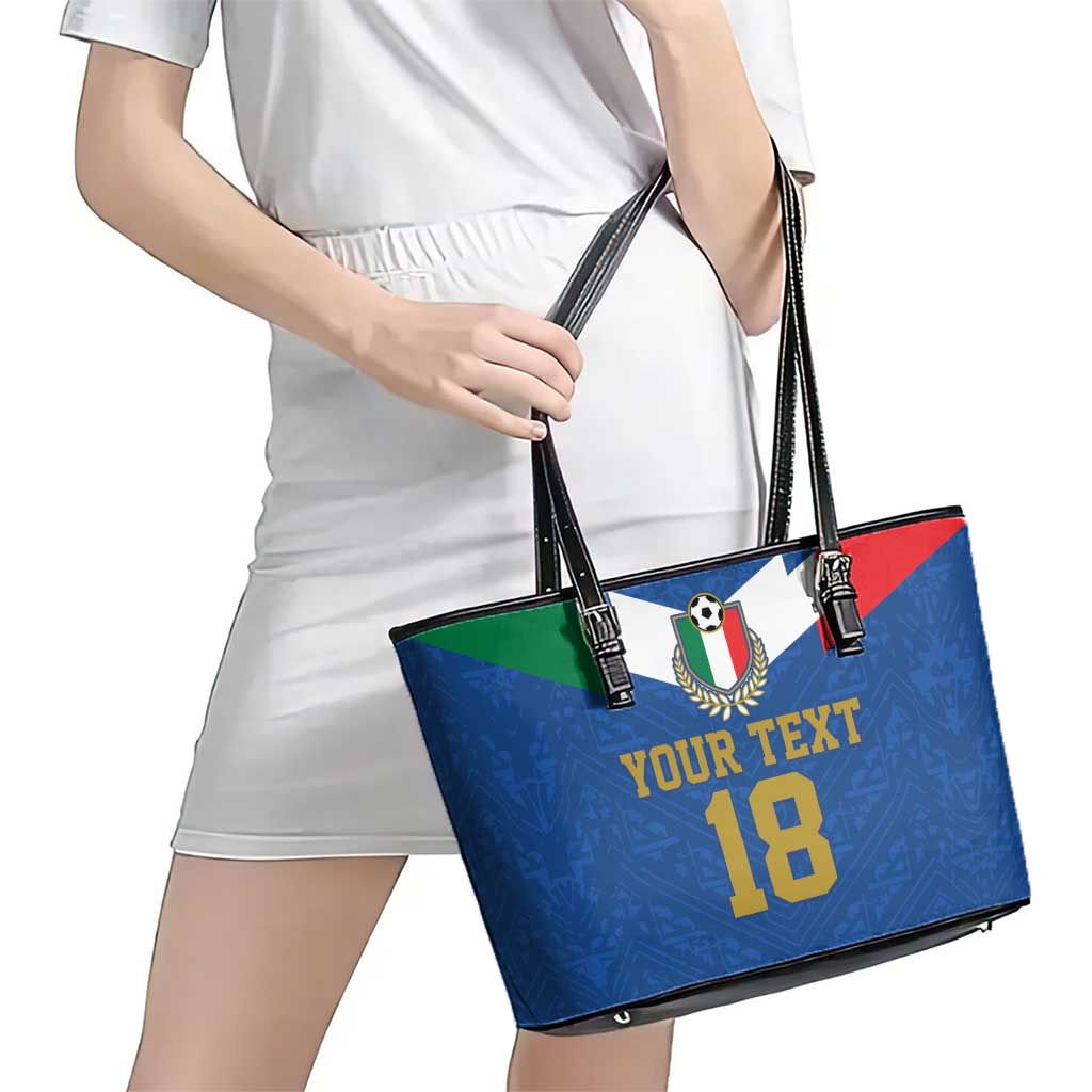 Custom Italy Football Leather Tote Bag Come On Gli Azzurri