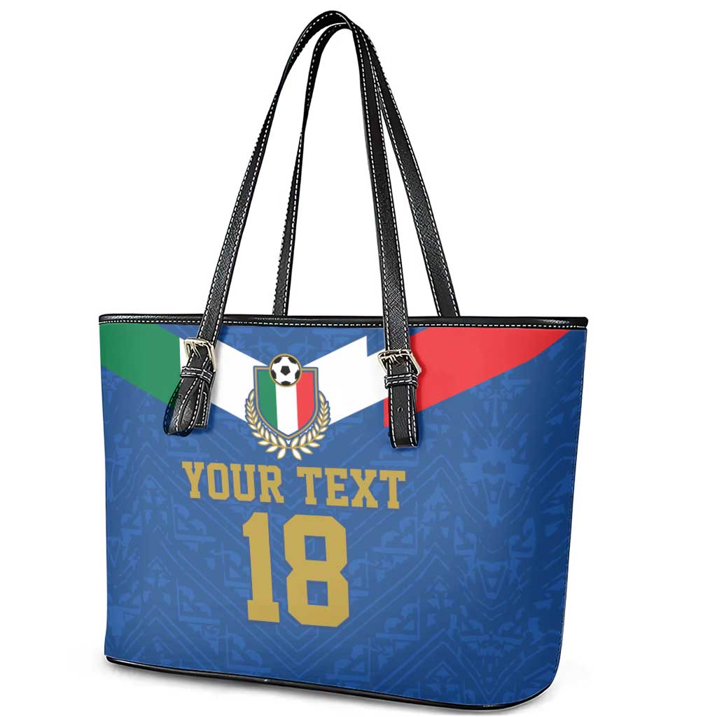 Custom Italy Football Leather Tote Bag Come On Gli Azzurri