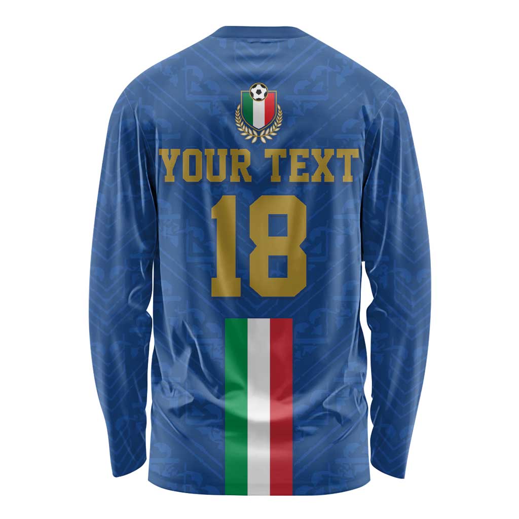 Custom Italy Football Long Sleeve Shirt Come On Gli Azzurri