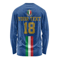 Custom Italy Football Long Sleeve Shirt Come On Gli Azzurri