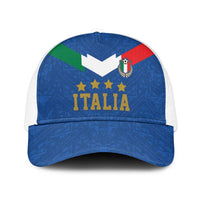 Custom Italy Football Mesh Trucker Cap Come On Gli Azzurri - Wonder Print Shop