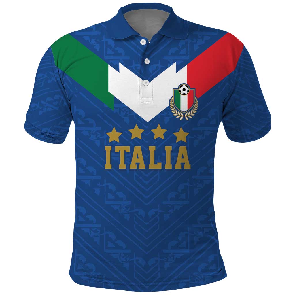 Custom Italy Football Polo Shirt Come On Gli Azzurri