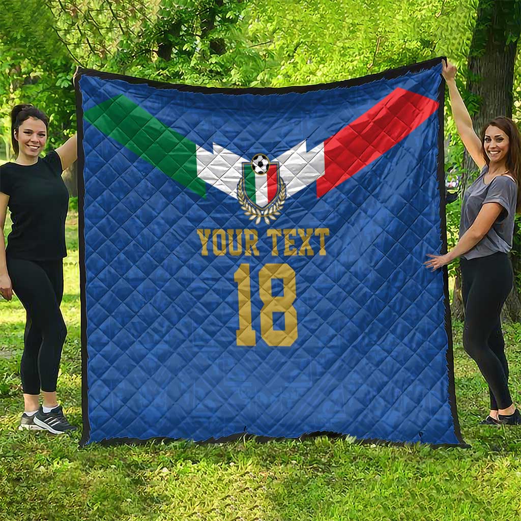 Custom Italy Football Quilt Come On Gli Azzurri
