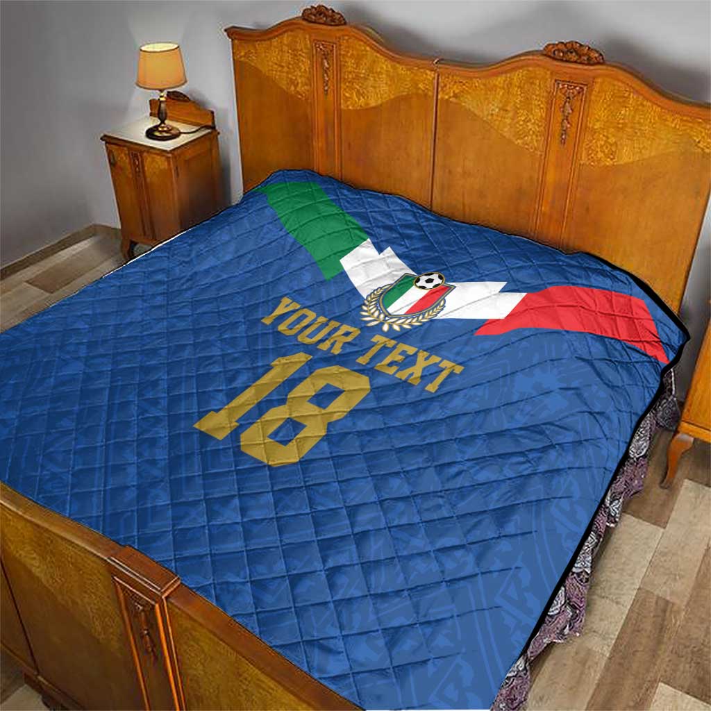 Custom Italy Football Quilt Come On Gli Azzurri