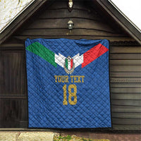 Custom Italy Football Quilt Come On Gli Azzurri